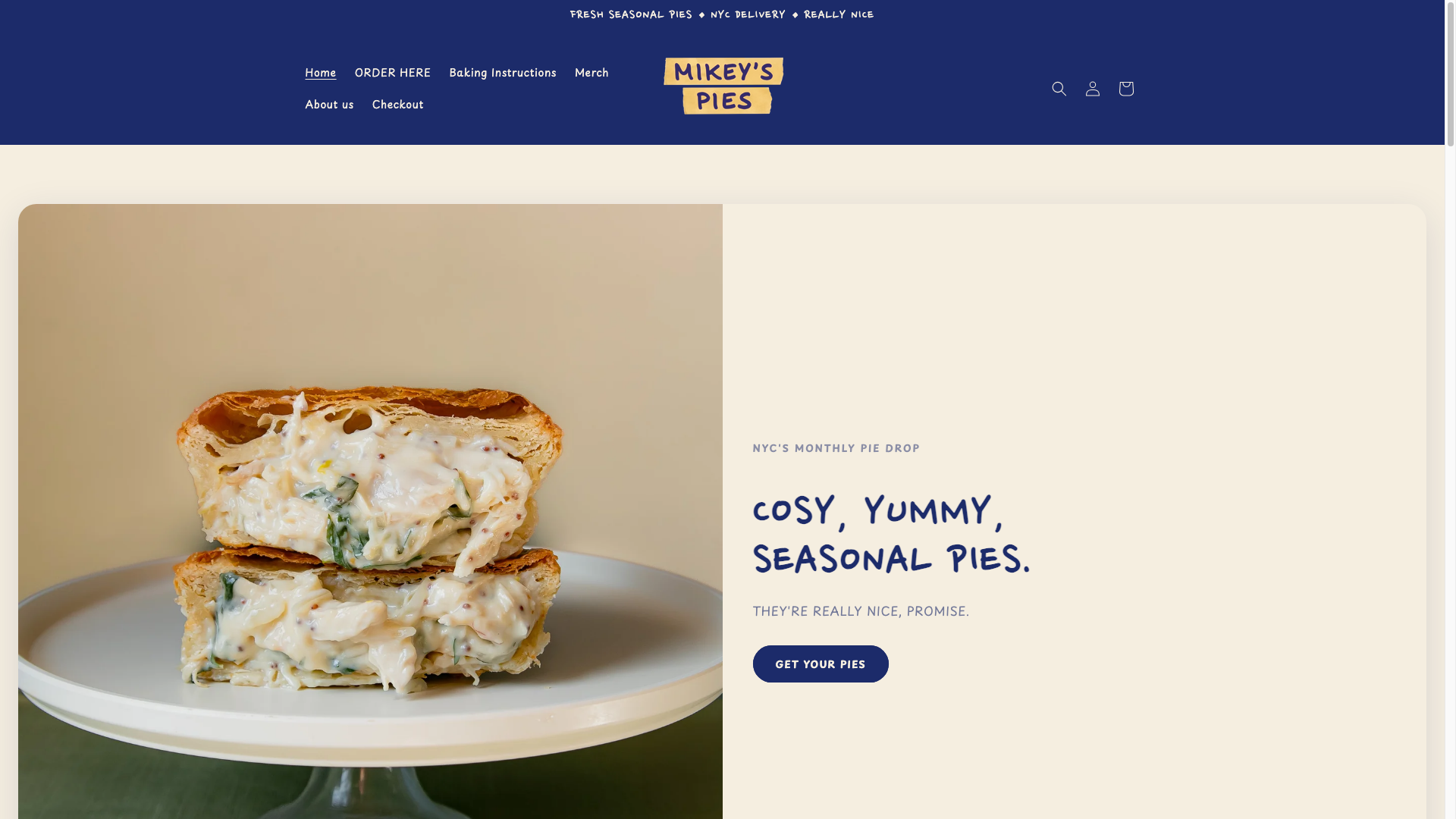 Mikey’s Pies desktop storefront capture