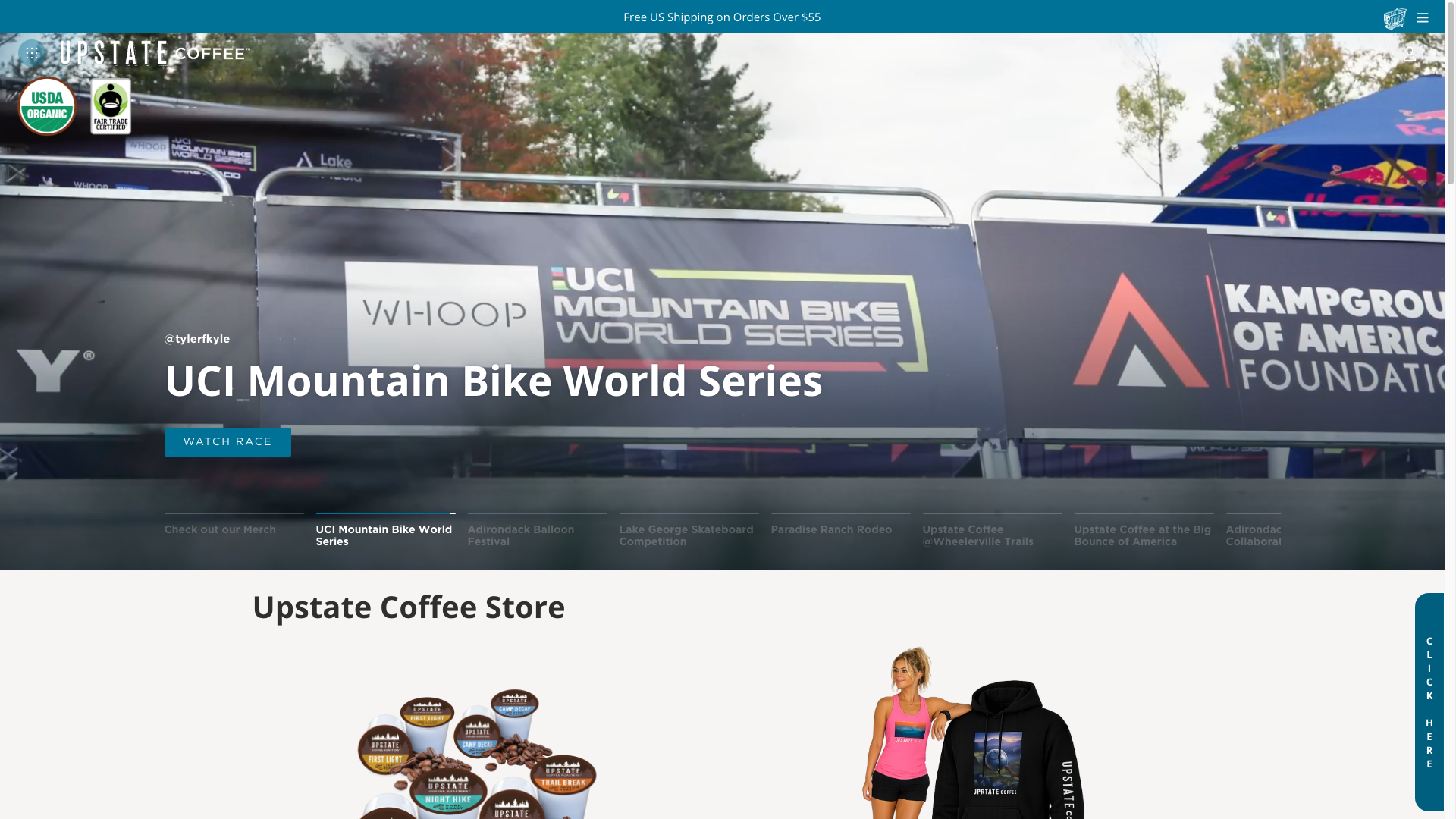 Upstate Coffee desktop storefront capture