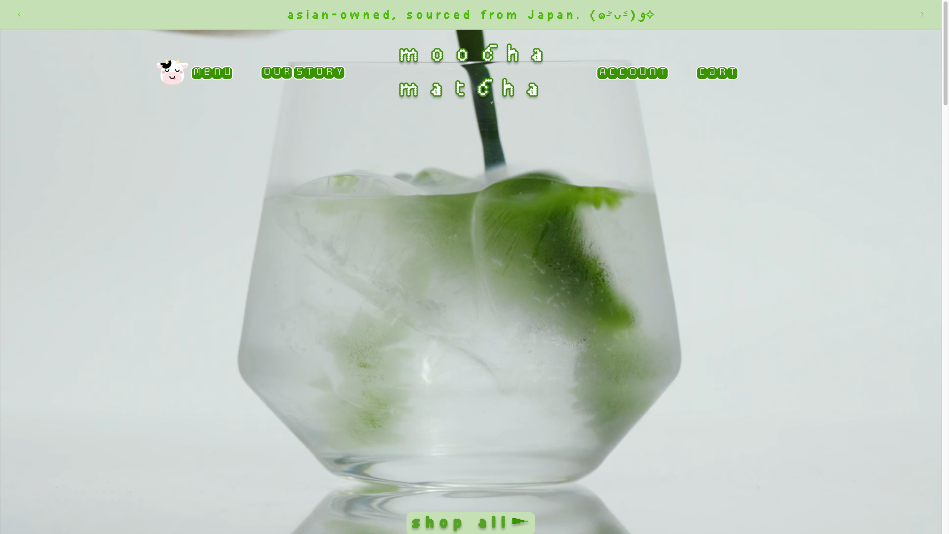 Moo Cha Matcha desktop storefront capture