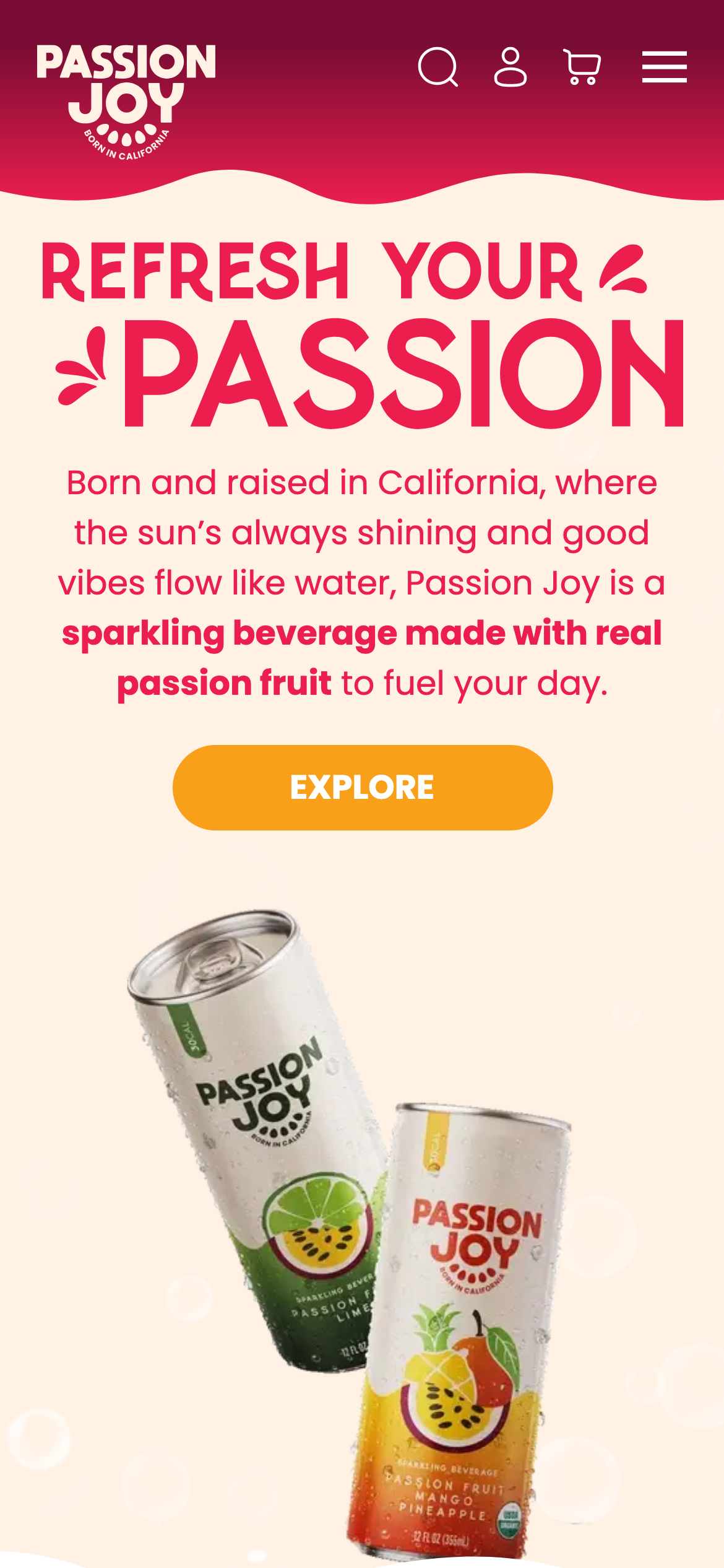 PassionJoy mobile interface capture