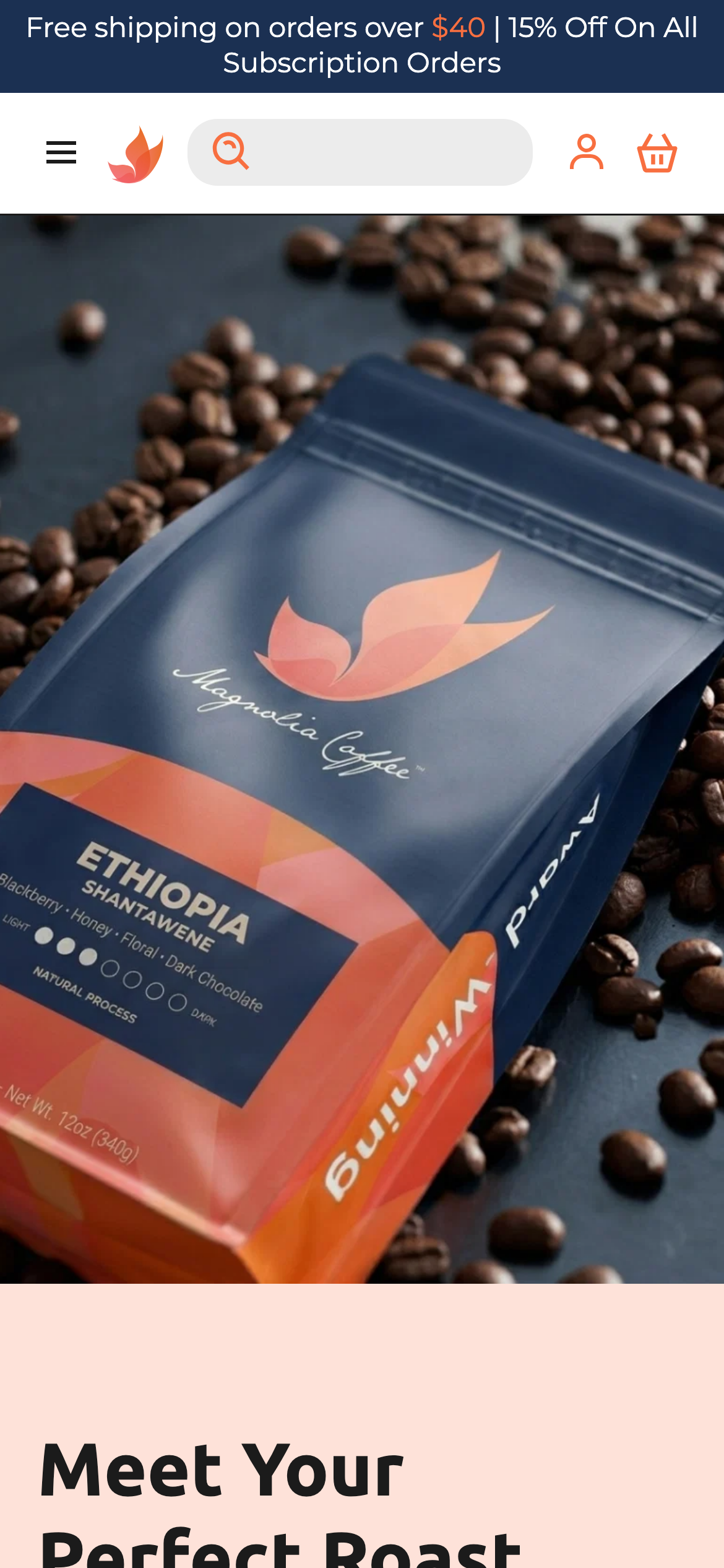 Magnolia Coffee Co. mobile interface capture