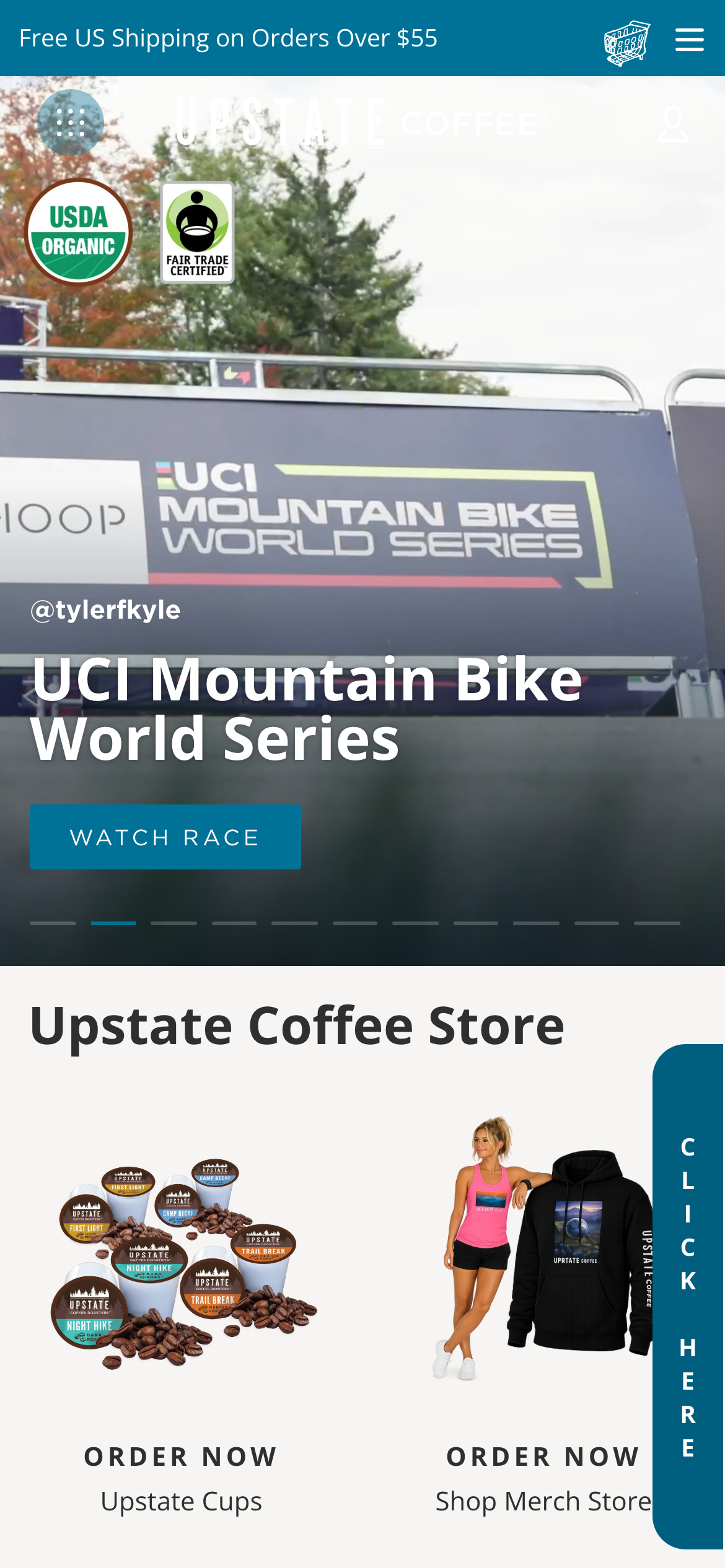 Upstate Coffee mobile interface capture